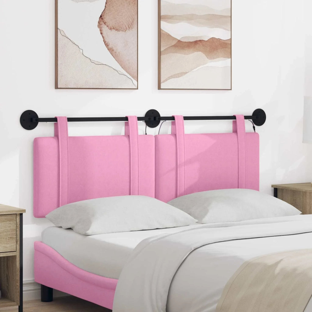 Testiera sospesa Con luce LED Rosa Tessuto