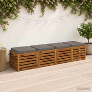Cuscini per Sedia in 4 Pezzi SOEST 4 pz 100% Poliestere Grigio 944392
