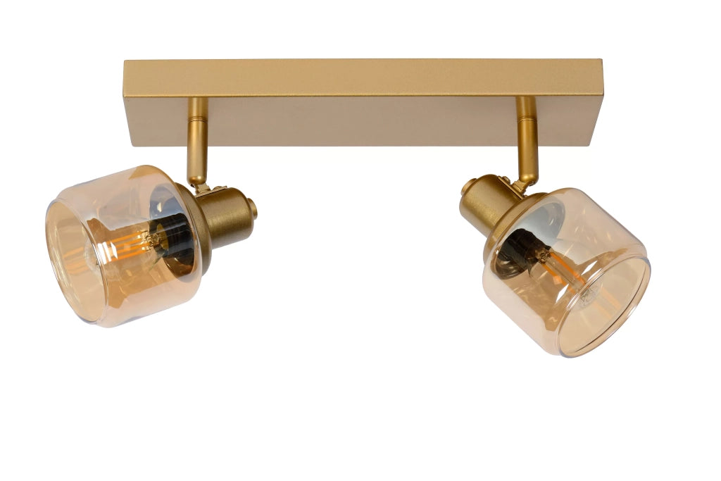 Faretto soffitto doppio oro ottone Bjorn 2xE14 40W Lucide