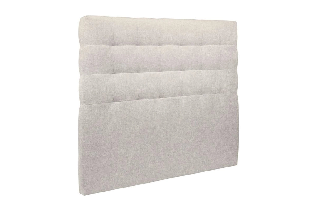 Testiera in tessuto natté beige chiaro imbottita L150 cm