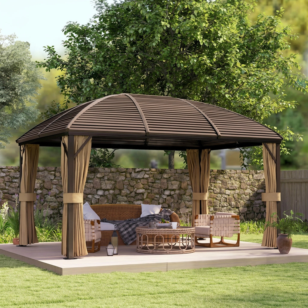Gazebo da giardino ¨C zephmum ¨C marrone 400x300x280 cm