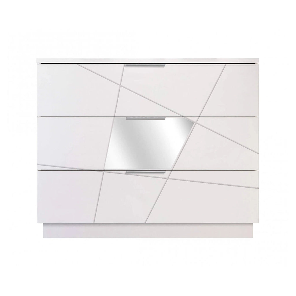 Cassettiera Nilam, Settimino multiuso, Comò camera da letto, Mobile con cassetti, Made in Italy, 104x45 h85 cm, Bianco