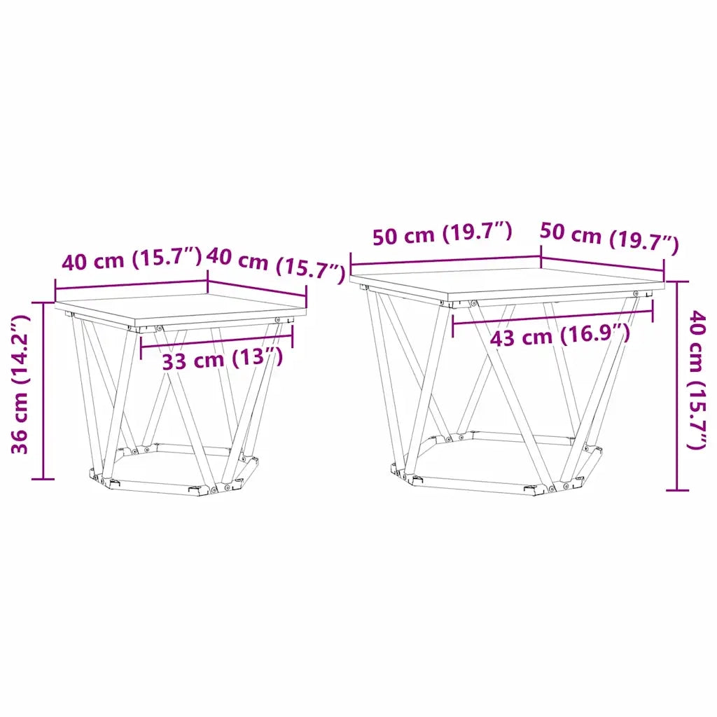 Set tavolini 2 pcs legno di recupero 868271