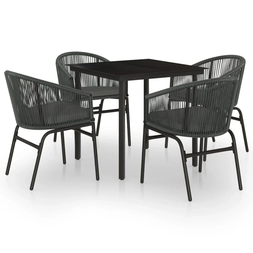 Set da pranzo da giardino per esterni 5 pezzi mobili grigi 02_0013773