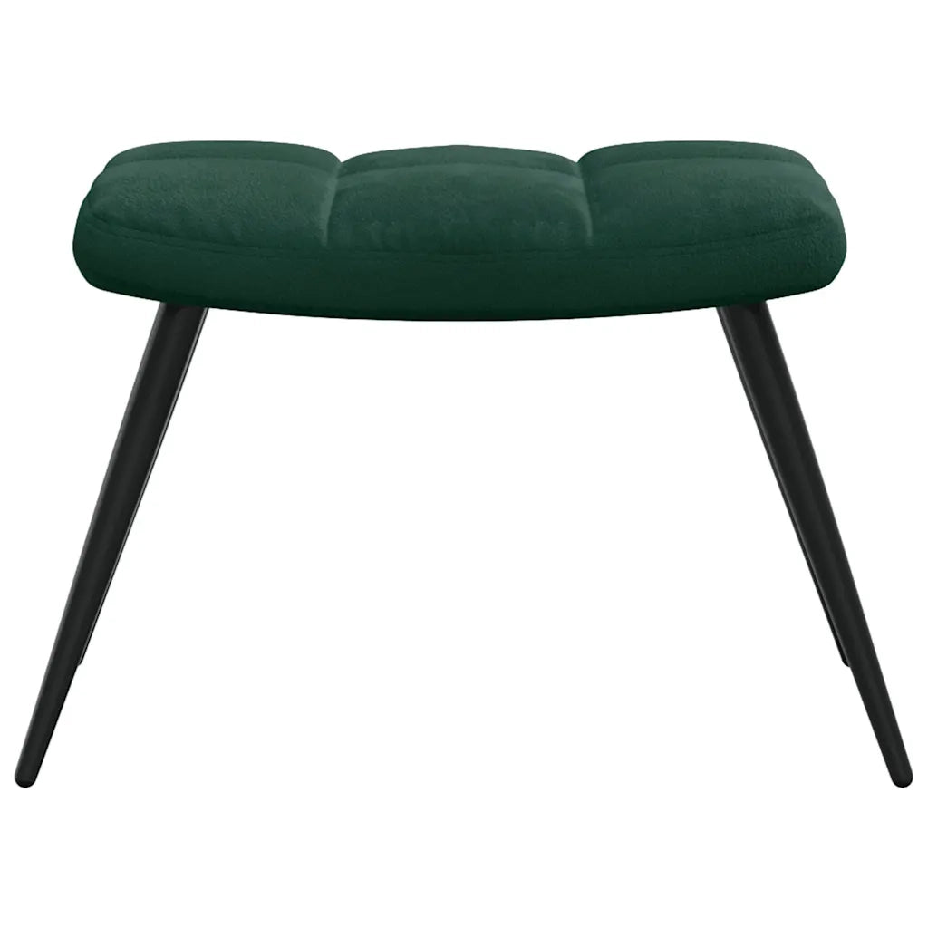 Poltrona Relax con Poggiapiedi Verde Scuro in Velluto