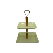 Porta crostata metallo verde 19,5x19,5x27h