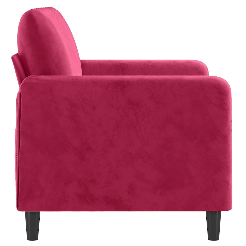 Divano a 2 Posti Rosso Vino 120 cm in Velluto 359436