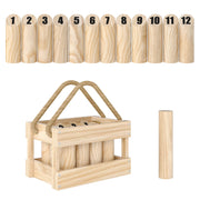Gioco Bowling Finlandese ¨C Xylo ¨C Legno Pino 12 Birilli Outdoor con Custodia