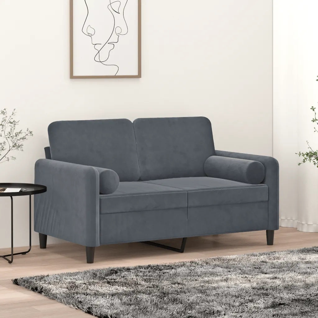 Cuscini Decorativi 2 pz Grigio Scuro ?15x50 cm in Velluto CFW6987416