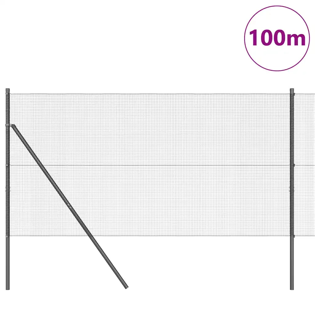 Palo della recinzione Grigio 100 x 1 m (maglia 12 x 12 mm)