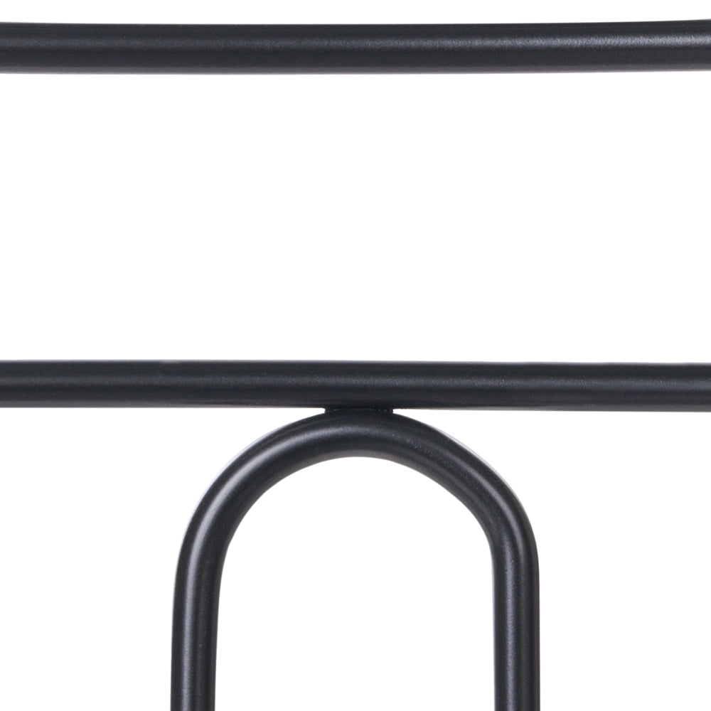 Set di 2 sedie da giardino nero con telaio in acciaio impilabili per esterni Patio moderne