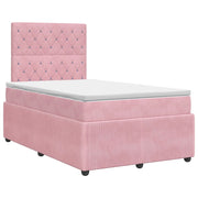 Letto box spring con materasso Rosa 120 x 200 cm Velluto 3454582