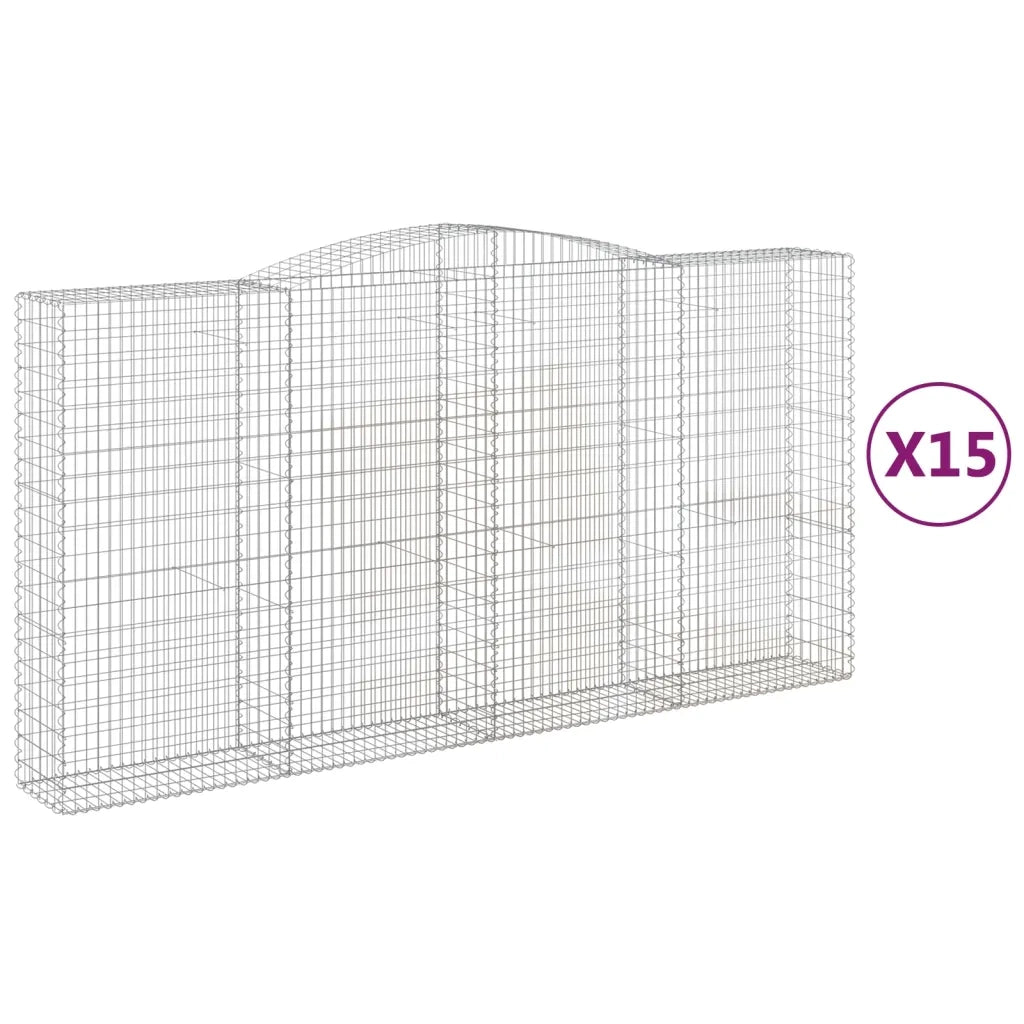 Cesti Gabbioni ad Arco 15 pz 400x50x200/220 cm Ferro Zincato