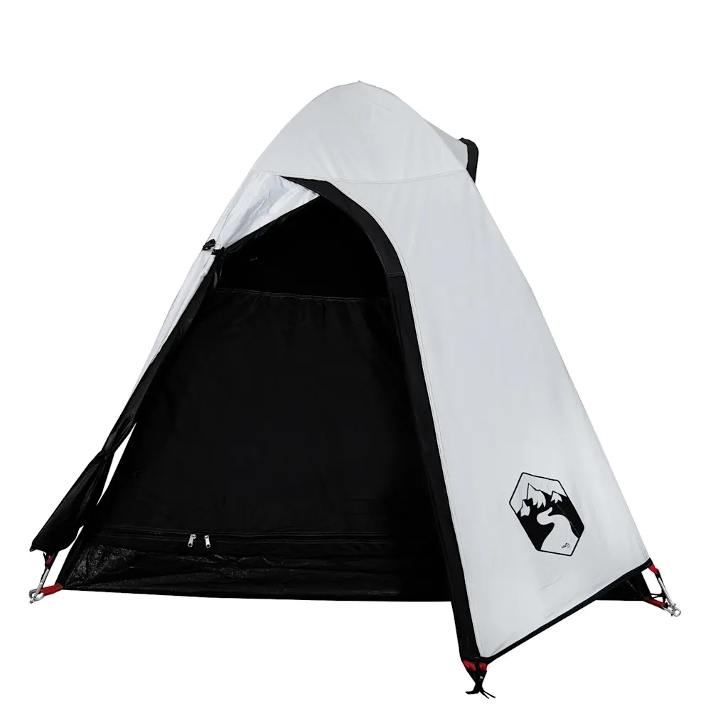 Tenda Campeggio a Cupola 2 Persone-Tenda per Escursionismo Bianca Tessuto Impermeabile 291529