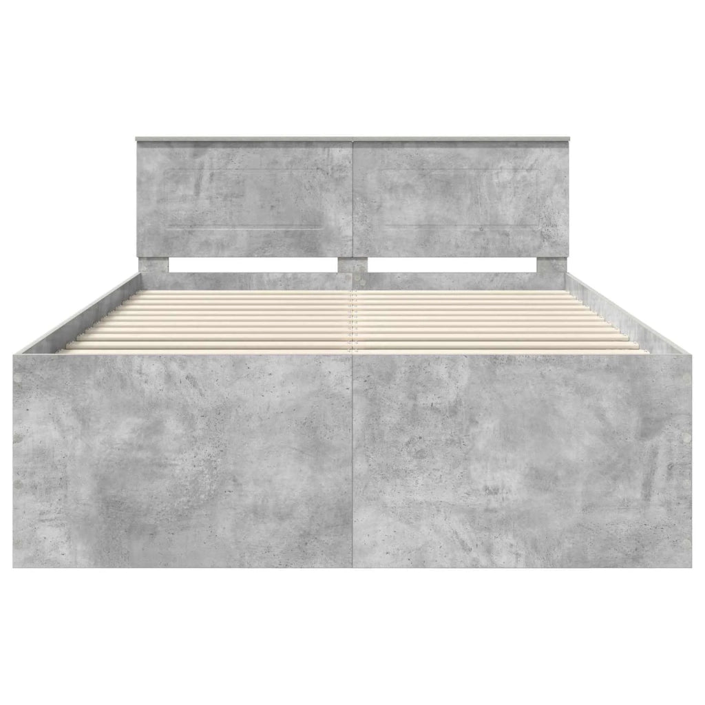 Struttura del letto con testiera Grigio cemento 150 x 200 cm