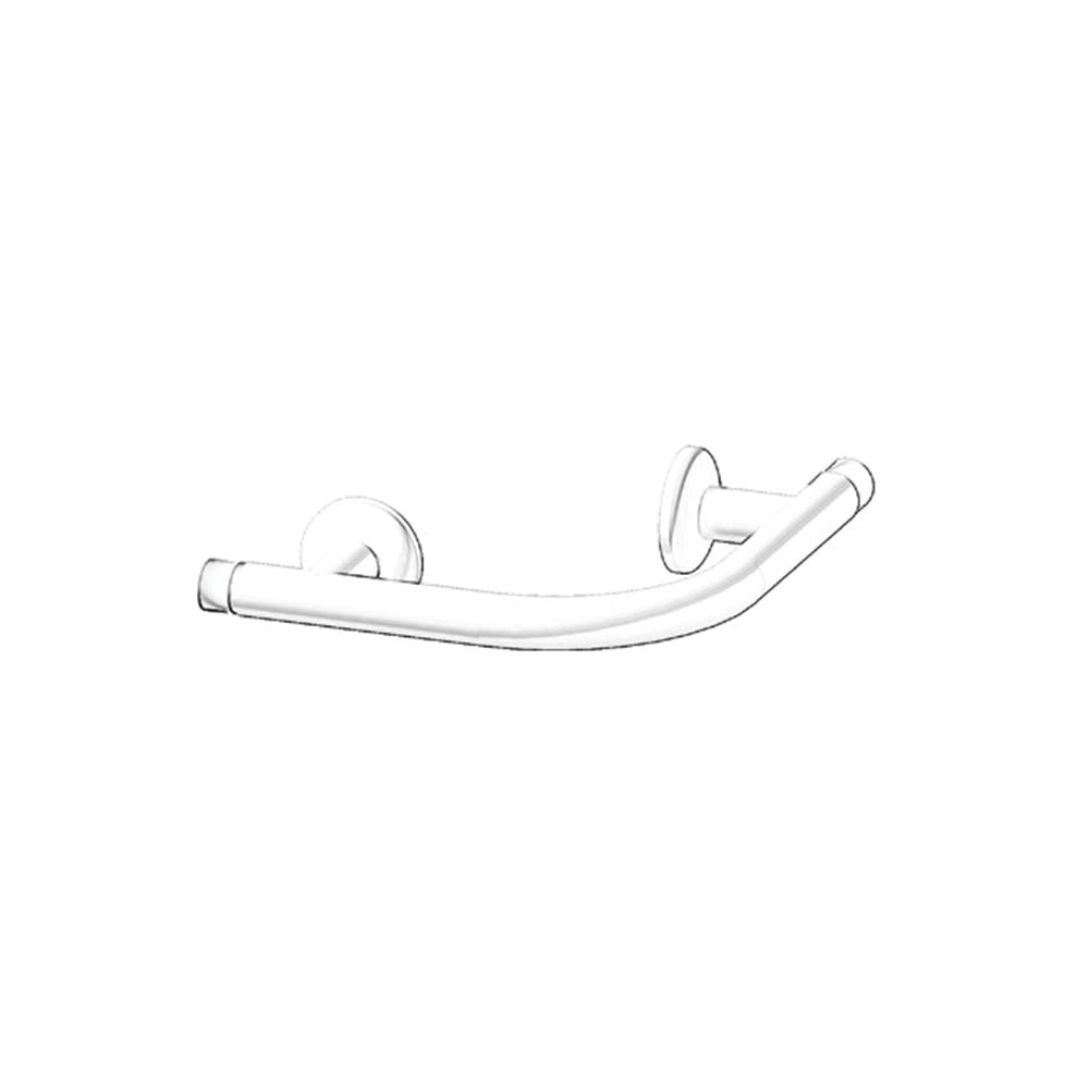 Curva raccordo orizzontale angolo esterno in acciaio rivestito in nylon bianco