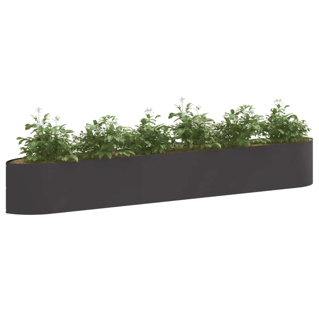 Letto rialzato da giardino Nero 300 x 40 x 40 cm Acciaio 8011726