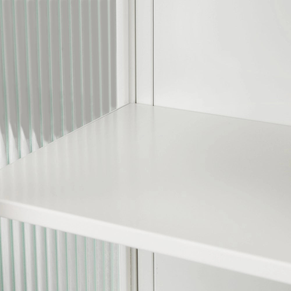 Mobiletto Bagno con Ante in Vetro e Pensile ¨C MINIMAL ¨C Bianco, 60 cm