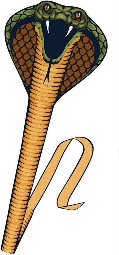 Vela Cobra - imponente silhouette a forma di serpente - 69 x 400 cm - maniglia di avvolgimento e corda