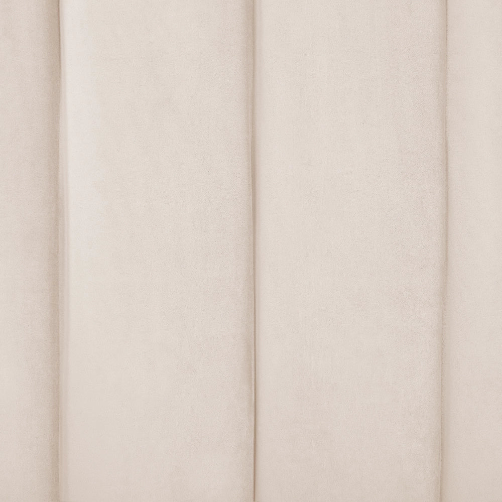 Letto con rete in velluto beige 140 x 200 cm gambe in metallo testata retro capitonné