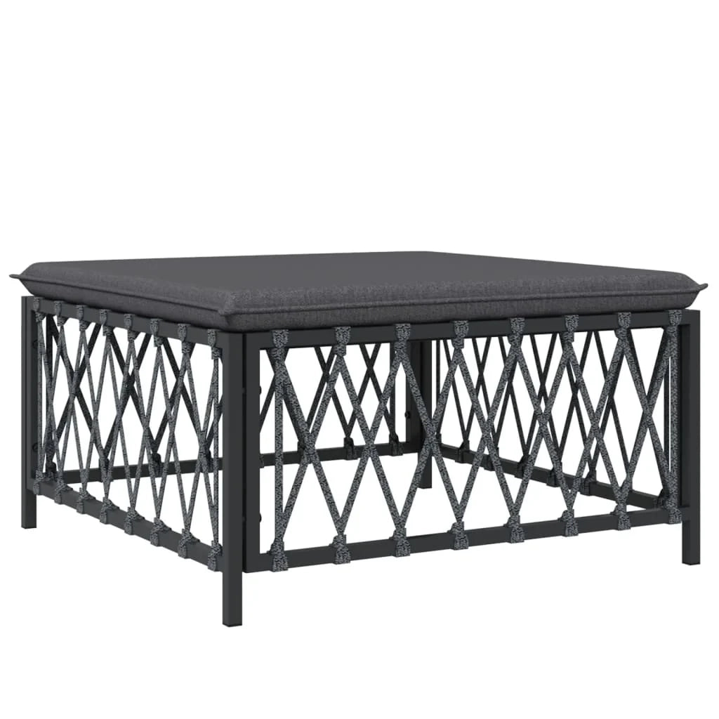Set di mobili da giardino set da esterno con cuscini 5 pz in acciaio antracite 02_0018296