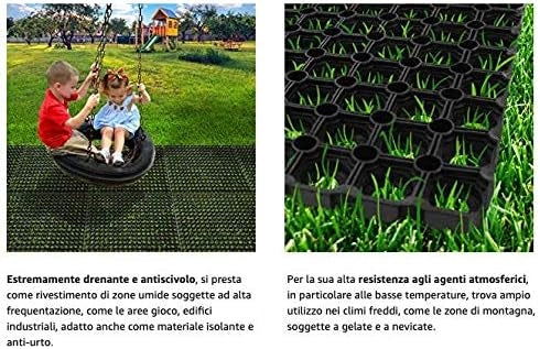 Zerbino antiscivolo Modulare Nido d'Ape Gomma Nera 50 x 100 cm