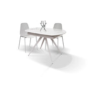 Mobili 2g - tavolo moderno allungabile piano ceramica effetto marmo 120x90x78