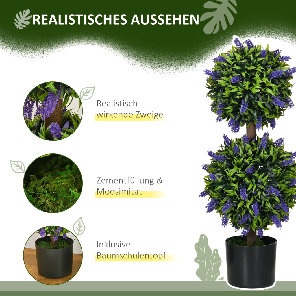 Set 2 Piante Artificiali con Vaso ¨C Xylo ¨C 70 cm Resistenti UV per Giardino e Interno