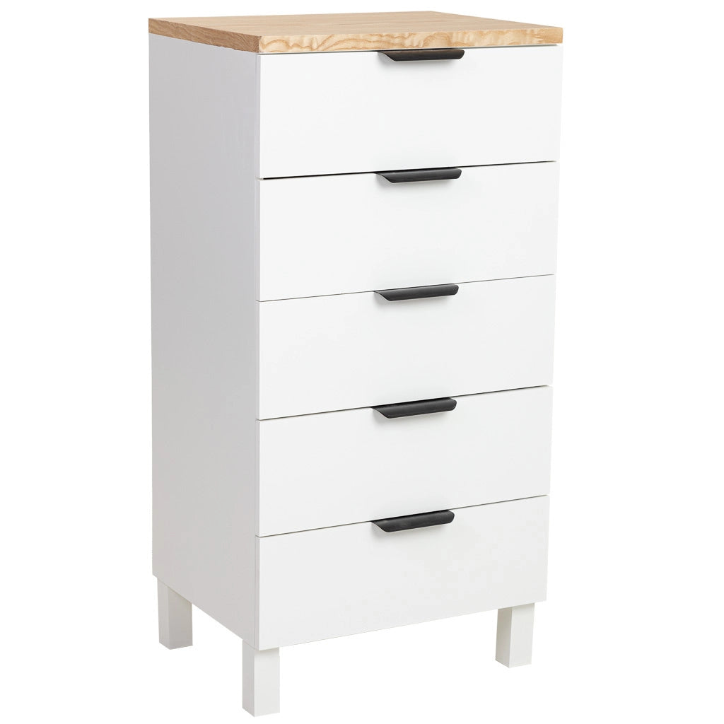 Cassettiera in legno bianco 45x35x90