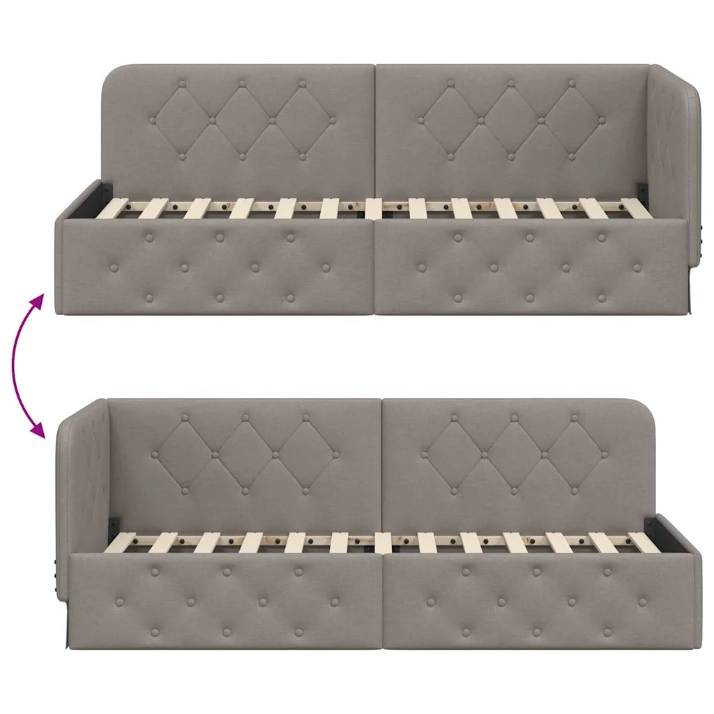Cornice del letto ad angolo Talpa 80 x 200 cm Tessuto