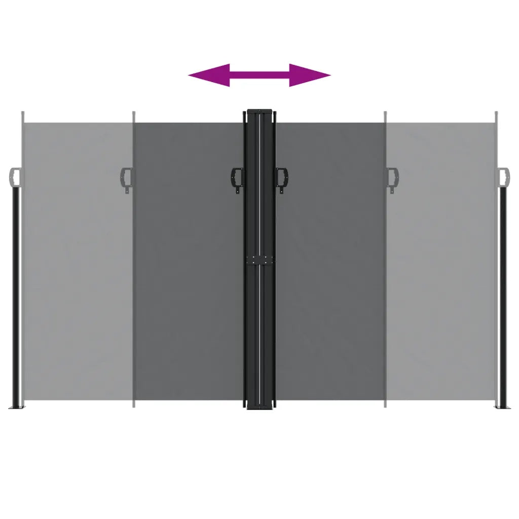 Tenda da Sole Laterale Retrattile-Tenda parasole per balcone per giardino Nera 200x1000 cm 767225