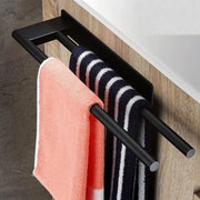 Maniglione per asciugamano - Asciugamano appeso senza forare - Nero - Maniglione a due braccia autofissante in acciaio inossidabile 304 per bagno cucina