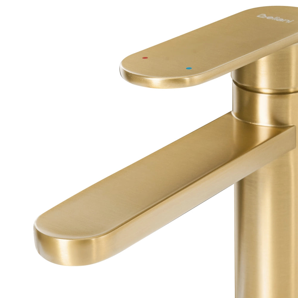 Elegante rubinetto per lavabo in ottone opaco monocomando 30 cm Accessori bagno oro