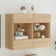 Mobile TV a Parete con Luci LED-Mobile TV a Muro Rovere Sonoma 78,5x30x60,5 cm