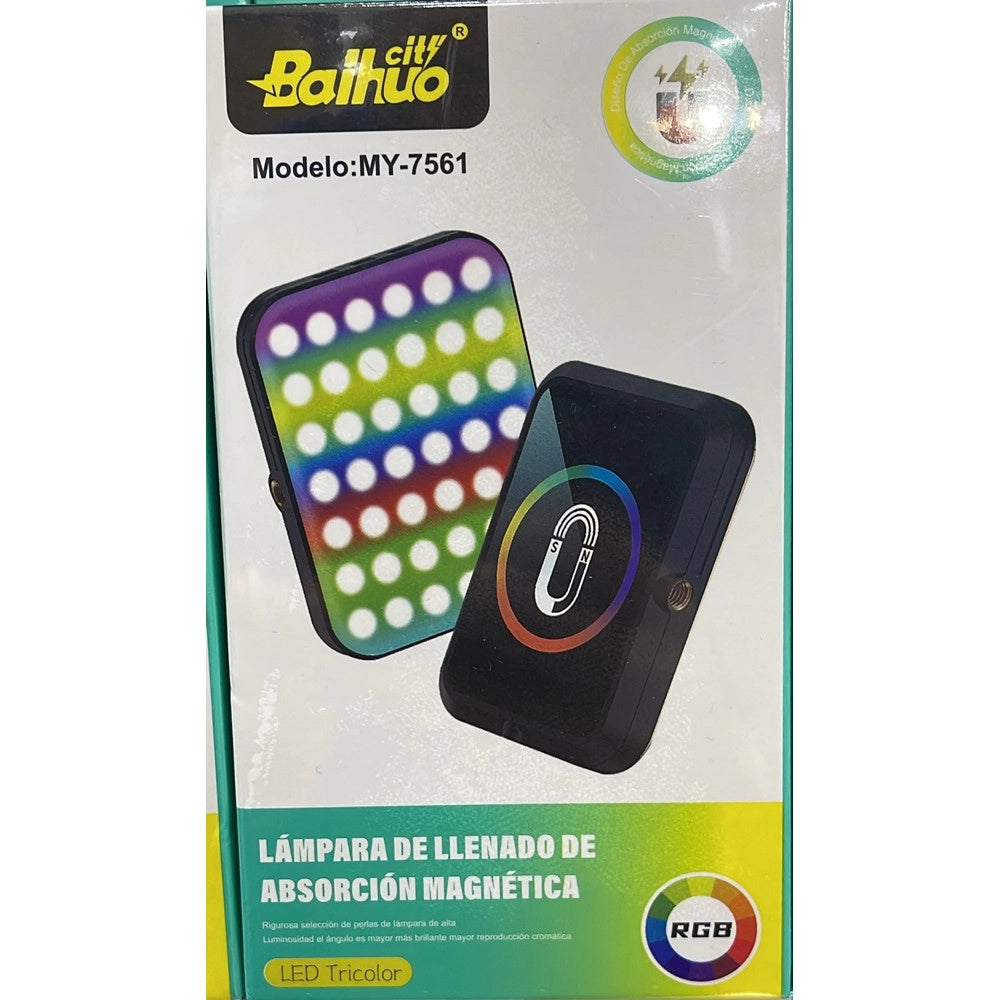 Trade Shop - Mini Lampada Luce Led Rgb Magnetica Portatile Selfie Video Vlog Streaming Cellulare My-7561 -