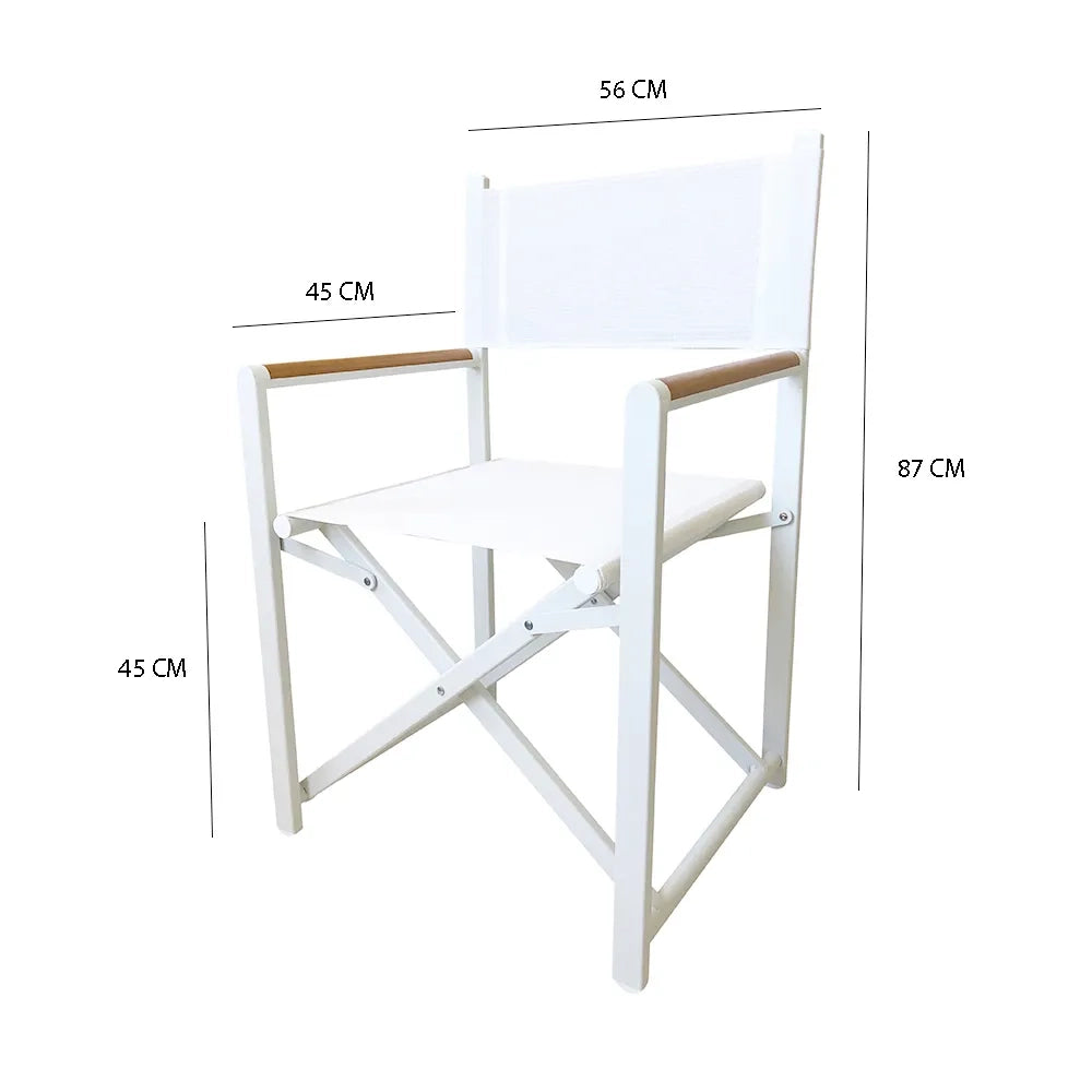 Set di 2 Sedie Regista Fellini - Bianco/Legno