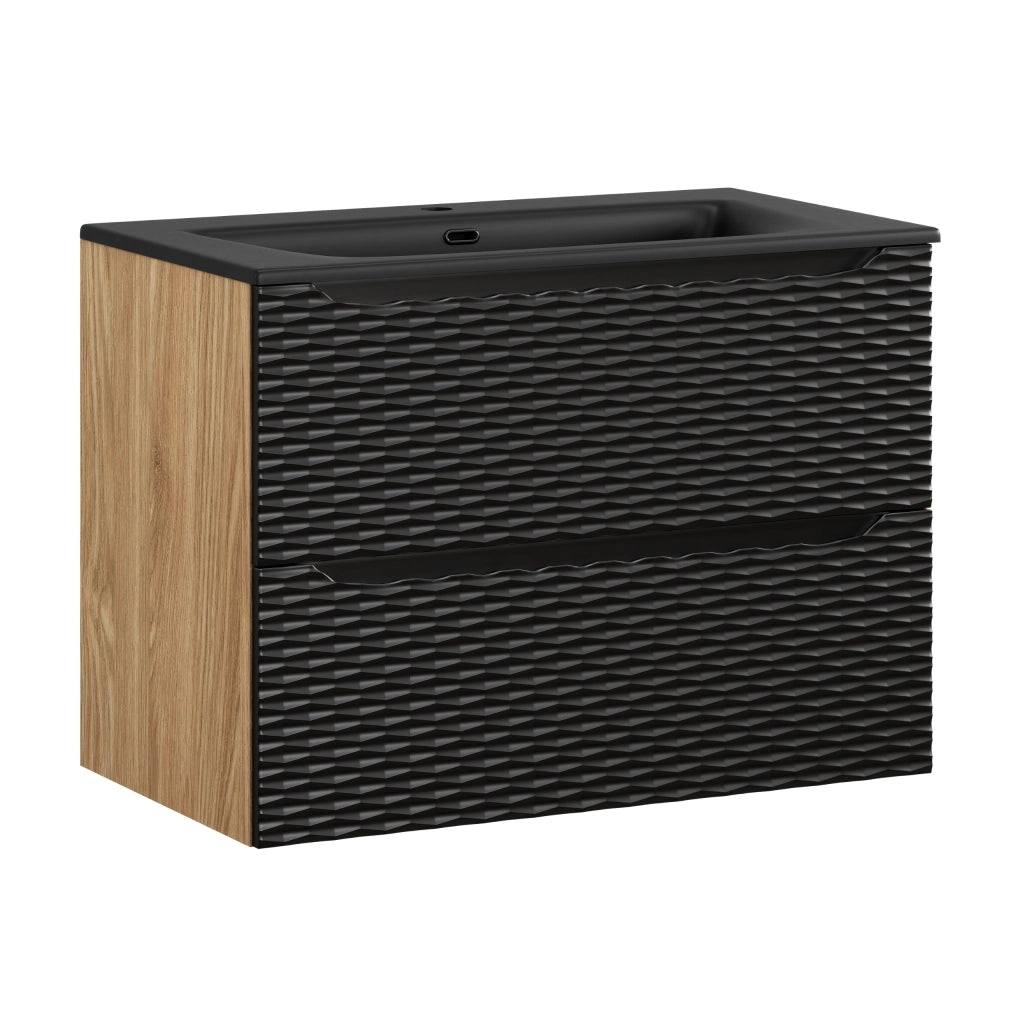 Set mobili bagno 80 cm con lavabo per mobile SKY Ocean Black 80 x 1401 x 46 cm