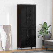 Credenza 2 pz-Set di 2 Buffet-Armadio da cucina Rovere Nero Legno multistrato 421045