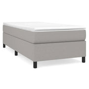 Letto singolo | Letto per adulti | Giroletto a Molle con Materasso Grigio Chiaro 90x200 cm Tessuto