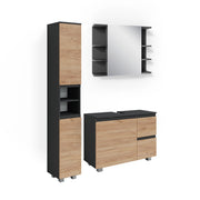 Vicco Set mobili bagno Grigio 3 parti