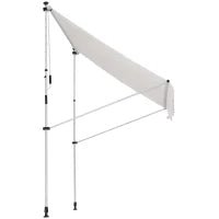 Tenda da Sole da Esterno 2x1.5m a Rullo con Manovella, Altezza e Angolazione Regolabile, Bianco