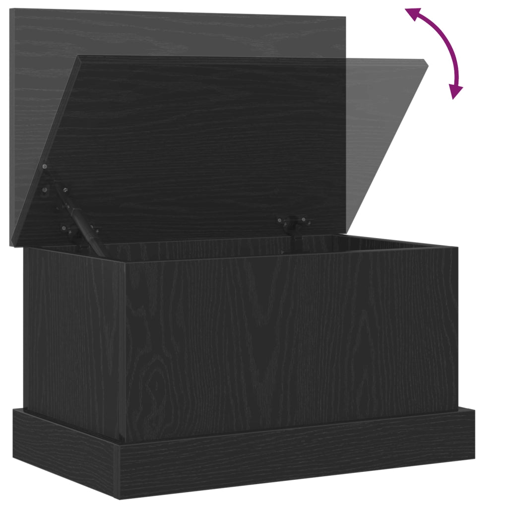 Scatola di stoccaggio  Nero Rovere 50x30x28 cm Legno ingegnerizzato