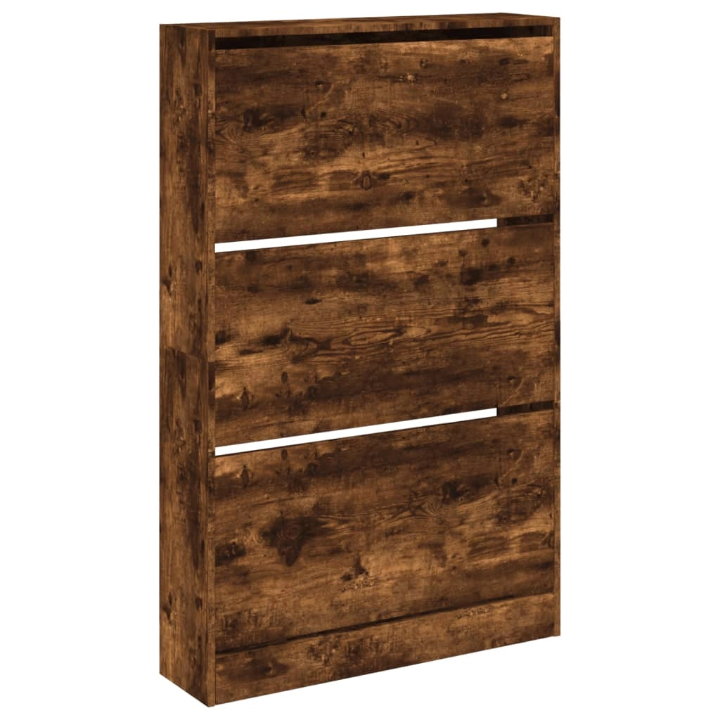 Scarpiera mobiletto portascarpe mobile per ingresso/corridoio/soggiorno 80 x 21 x 125,5 cm legno ingegnerizzato marrone 02_0021588