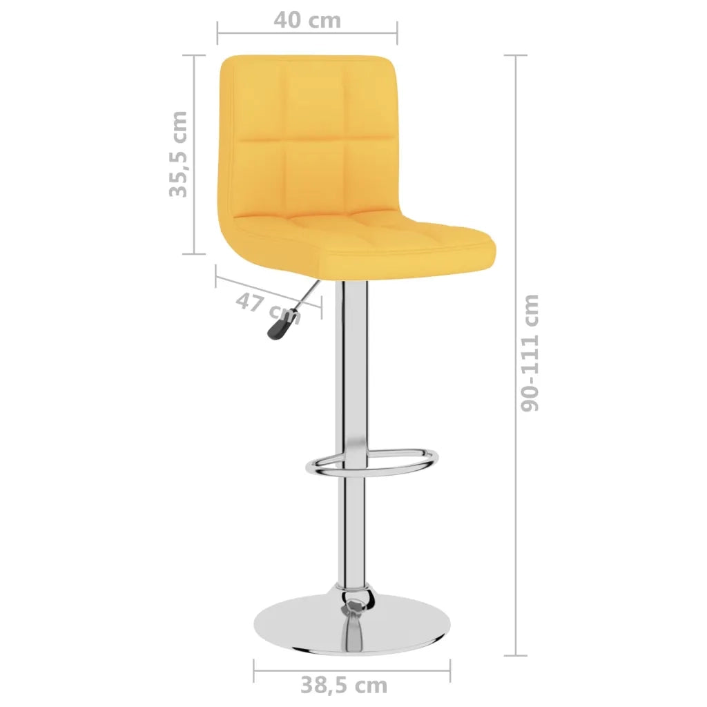 Sgabelli da Bar 2 pz Giallo Senape in Tessuto cod mxl 58433