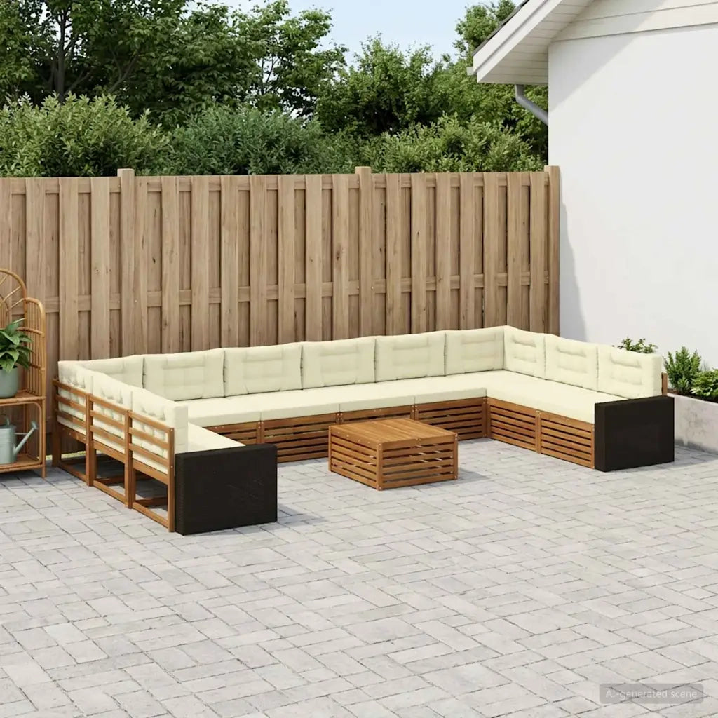 Set divani con cuscino 11 pcs Legno di Acacia Massello 3383933