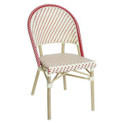 Sedia da giardino in rattan rosso e alluminio