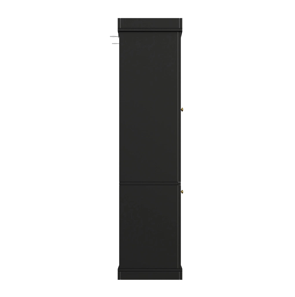 Mobile alto 80x40x180 cm con illuminazione LED multicolore e sistema antiribaltamento in MDF e metallo nero