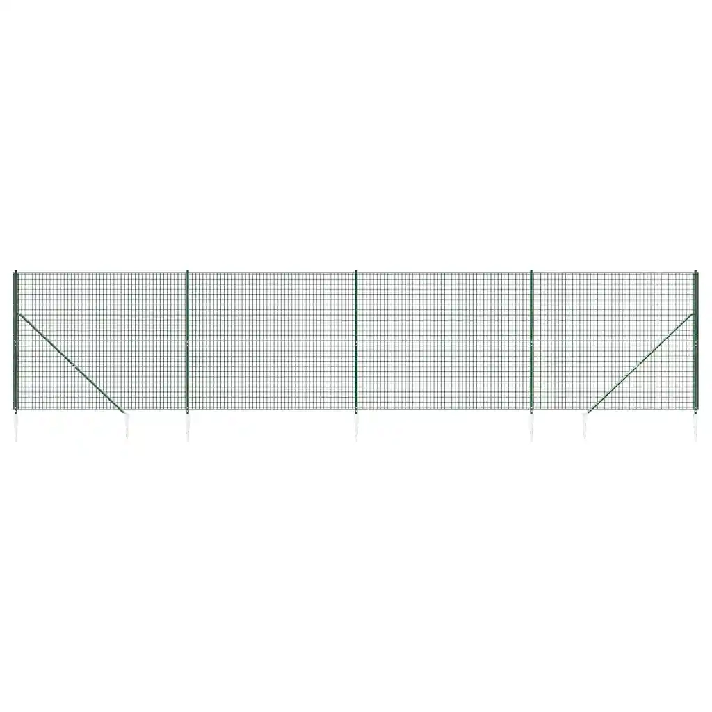 Recinzione Metallica con Picchetti Ancoraggio Verde 2x10 m