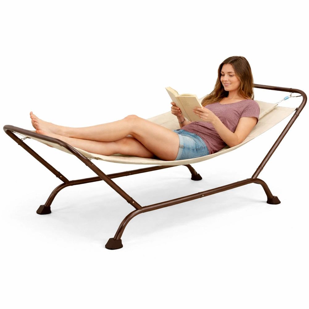 Amaca con Cuscino Beige Struttura Resistente Antiscivolo e Seduta Ergonomica
