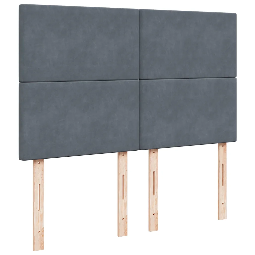 Giroletto a Molle con Materasso Grigio Scuro 140x190 cm Velluto